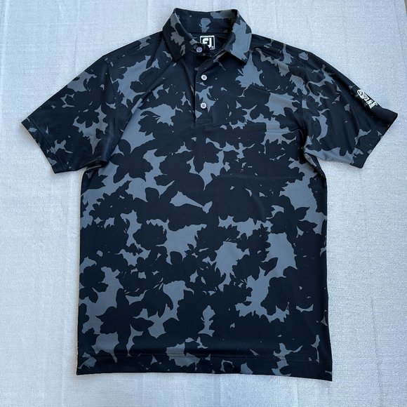 FootJoy Black and Gray Polo Shirt - Picture 1 of 9